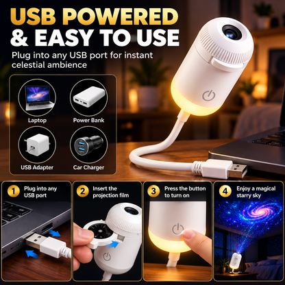 Galaxy Star Projector | USB Night Light
