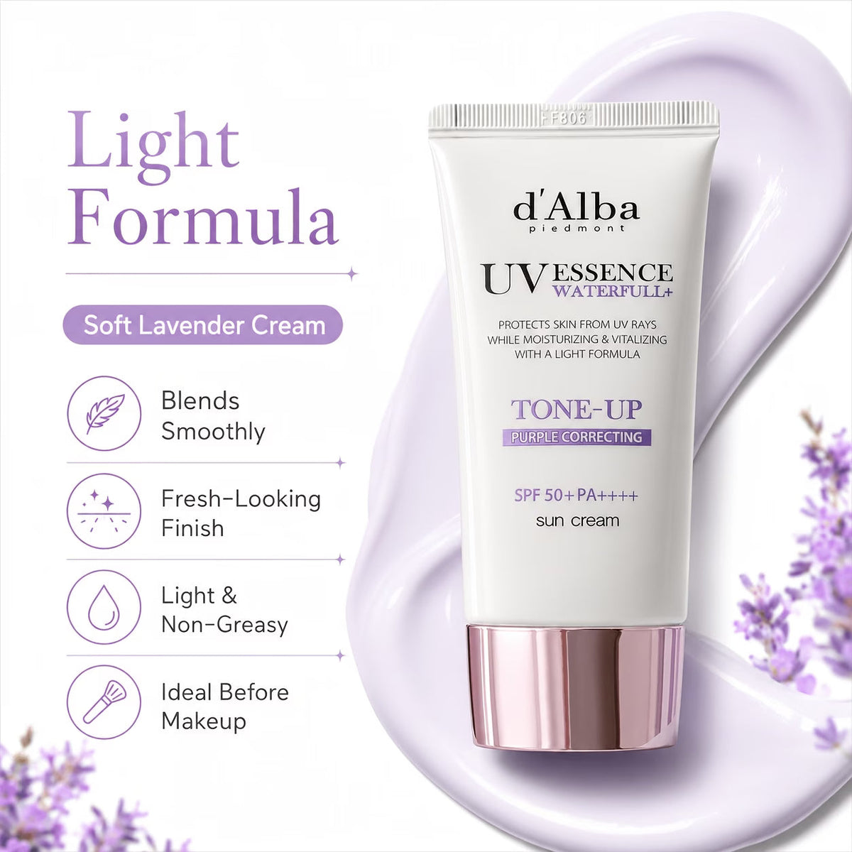 D’Alba Purple Tone-Up Sun Cream SPF50+ PA++++