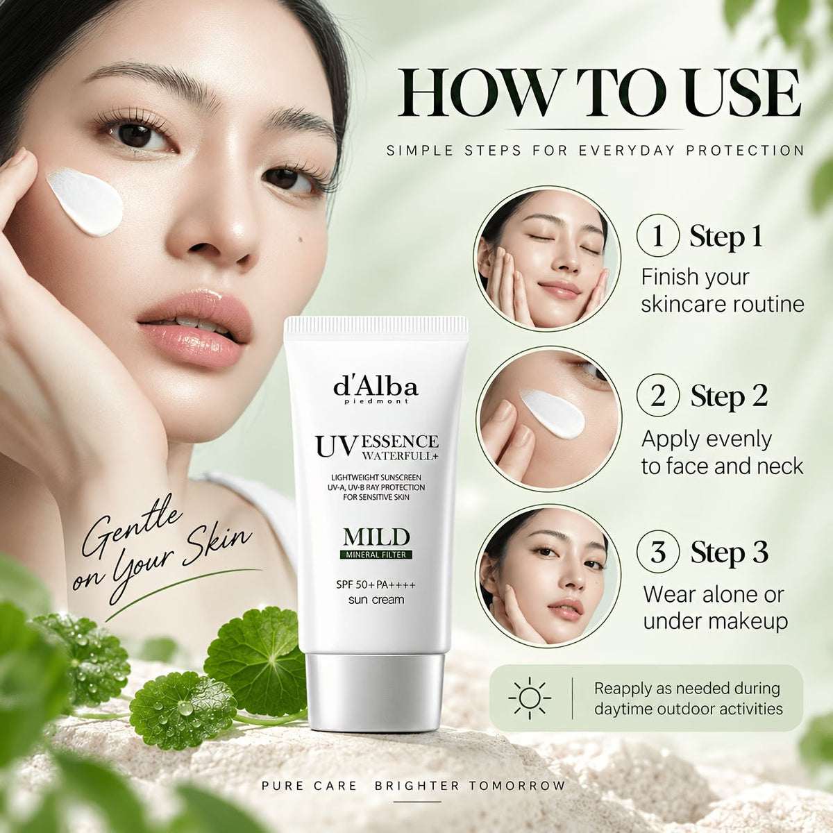 D’Alba Essence Waterfull+ Mineral Sun Cream SPF50+ PA++++