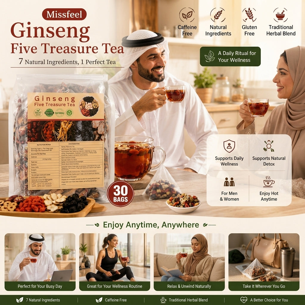 Ginseng Five Treasure Herbal Tea | Energy & Stamina Support