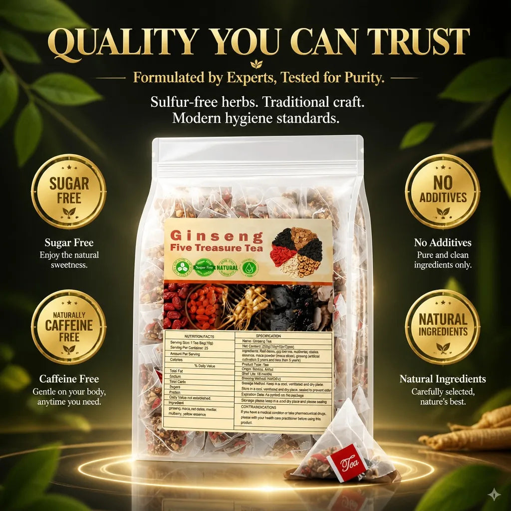 Ginseng Five Treasure Herbal Tea | Energy & Stamina Support