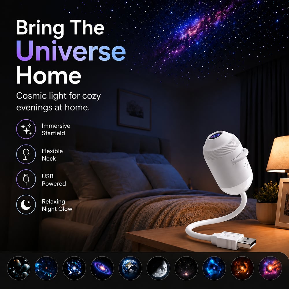 Galaxy Star Projector | USB Night Light