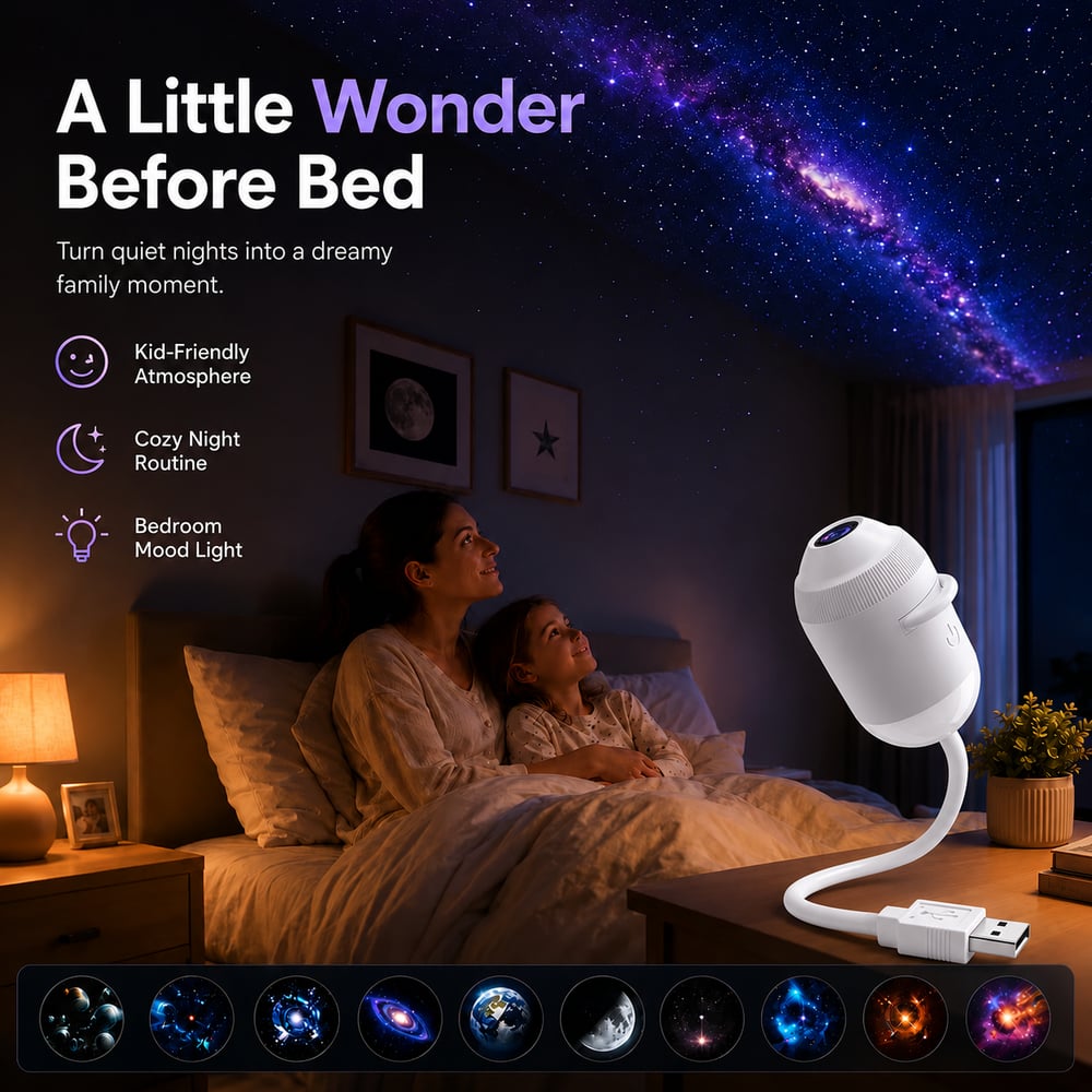Galaxy Star Projector | USB Night Light
